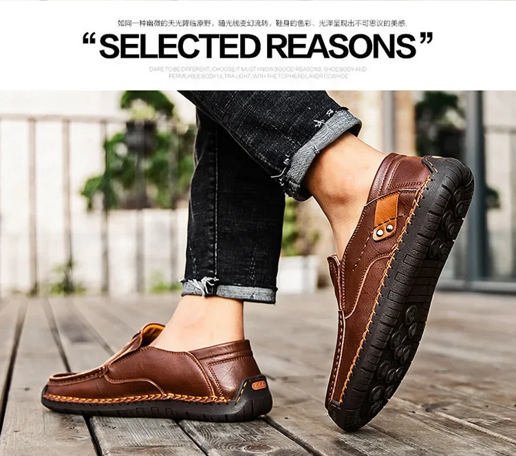 Mens Loafers Breathable Slip on Italian Driving Shoes Chaussure Homme Genuine Leather Men Handmade Casual Shoes - Image 23