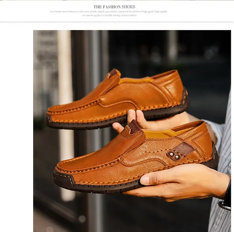 Mens Loafers Breathable Slip on Italian Driving Shoes Chaussure Homme Genuine Leather Men Handmade Casual Shoes - Image 6