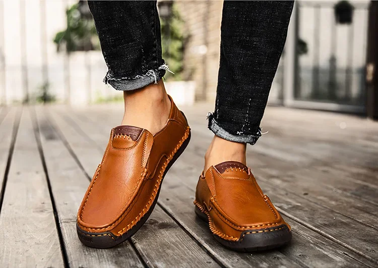Mens Loafers Breathable Slip on Italian Driving Shoes Chaussure Homme Genuine Leather Men Handmade Casual Shoes - Image 8