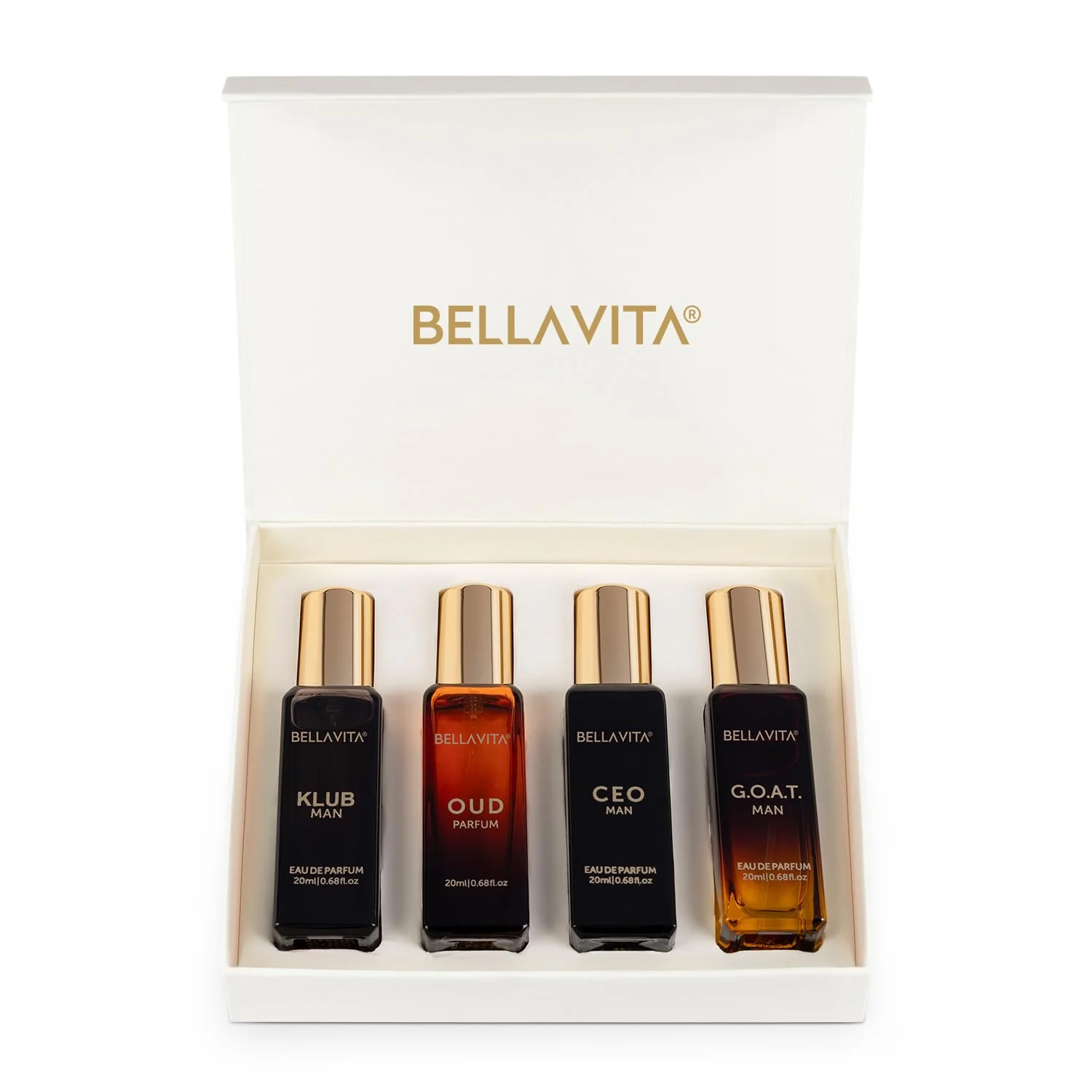 Men's Luxury Perfume Gift Set (4 x 0.68 fl. oz.) | Father's day Gifts | Klub, Oud, CEO, Goat Perfume | Masculine, Woody, Citrusy, Aromatic perfumes for men