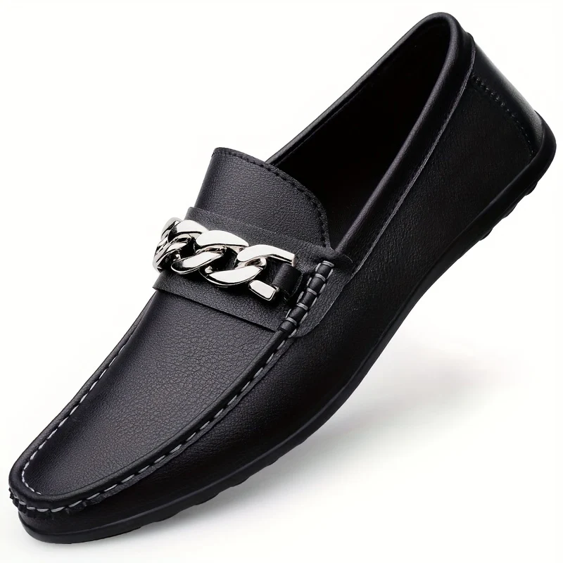Men's Moc Toe Loafer Shoes, Driving Shoes, Comfy Non-slip Slip On Shoes, Men's Footwear, Spring And Summer - Image 5