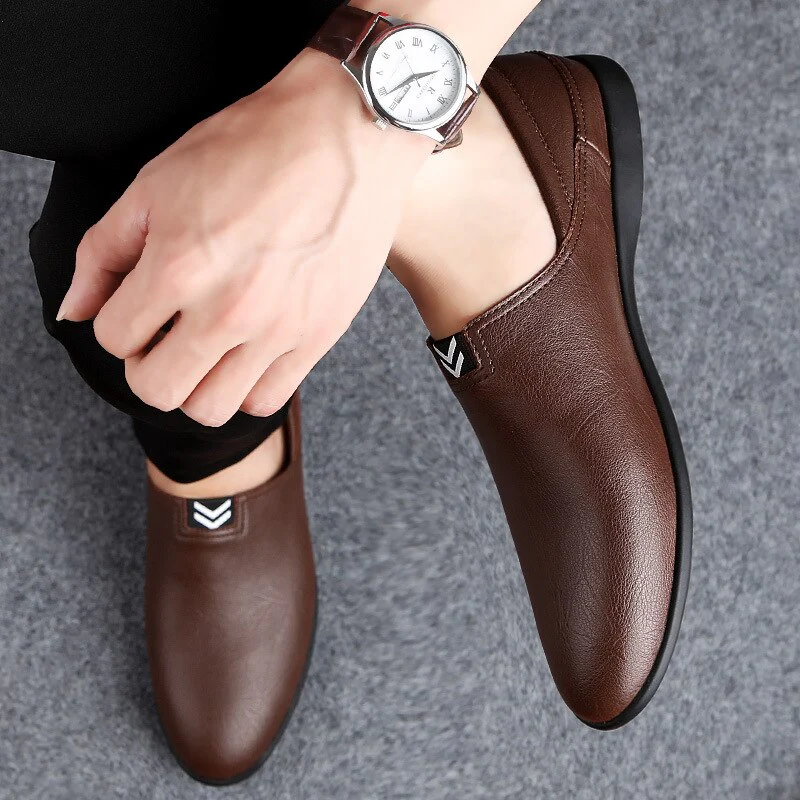 Men's Peas Shoes Comfortable Genuine Leather Men Casual Shoes Breathable Loafers Slip-on Footwear Walking Driving Shoes fg6 - Image 5