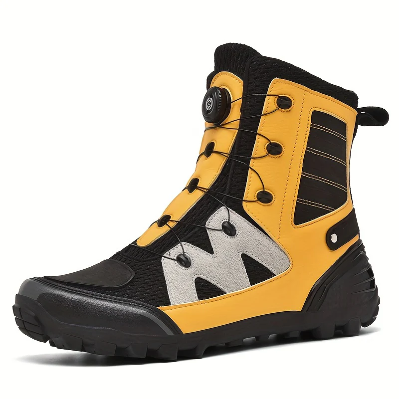 Men's Professional High Top Motorbike Boots With Adjustable Rotating Buckle, Comfy Non Slip Durable Microfiber Upper Rubber Sole Shoes, Men's Footwear - Image 10