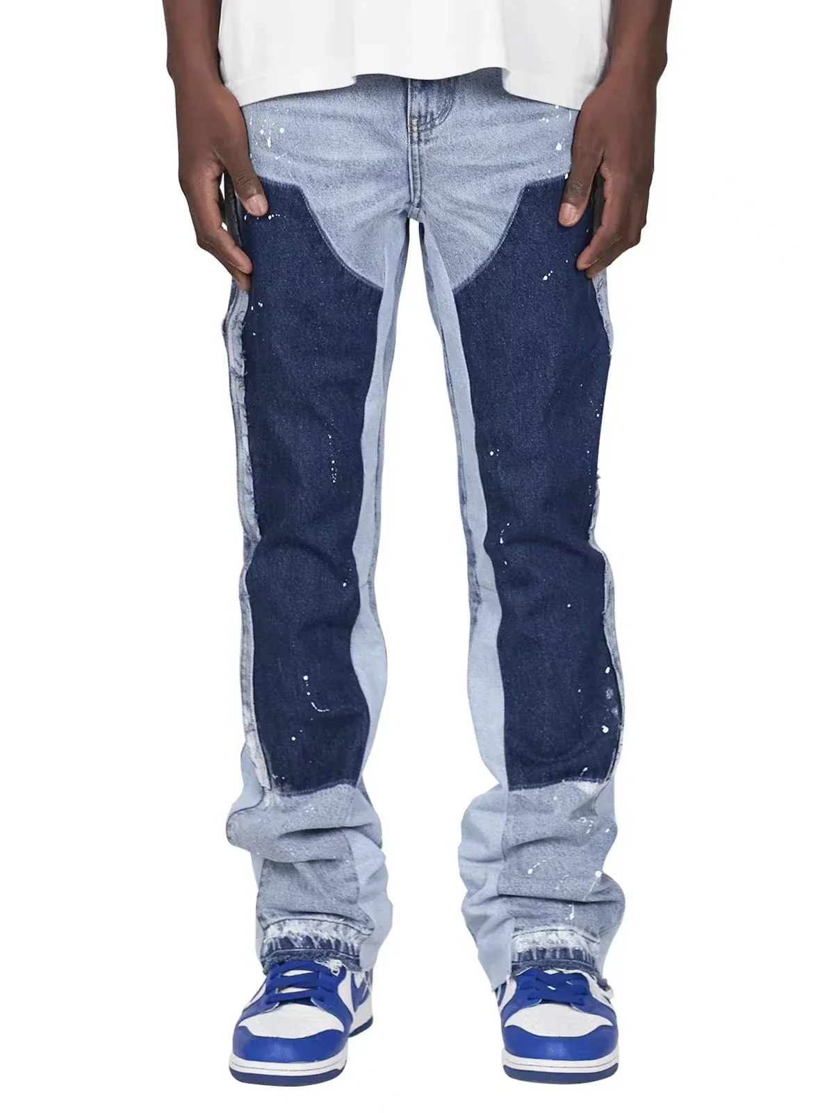 Men's Punk High Street Raw-Edge Skinny Jeans with Micro Trumpet Detail Y2K Low Rise Stretch Floor Length Biker Rock Pants 2025 - Image 15