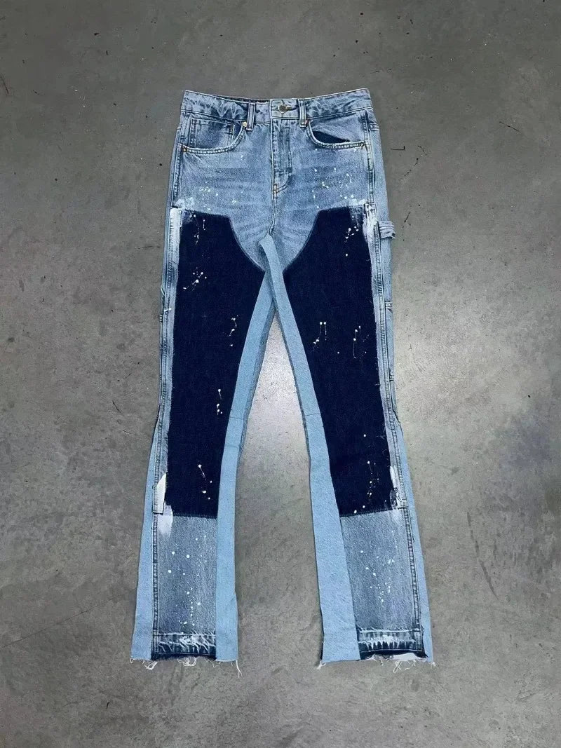 Men's Punk High Street Raw-Edge Skinny Jeans with Micro Trumpet Detail Y2K Low Rise Stretch Floor Length Biker Rock Pants 2025 - Image 20
