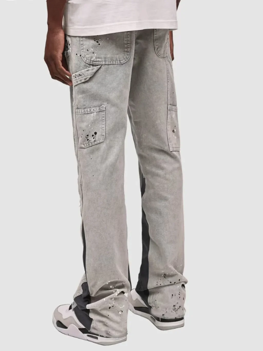 Men's Punk High Street Raw-Edge Skinny Jeans with Micro Trumpet Detail Y2K Low Rise Stretch Floor Length Biker Rock Pants 2025 - Image 5