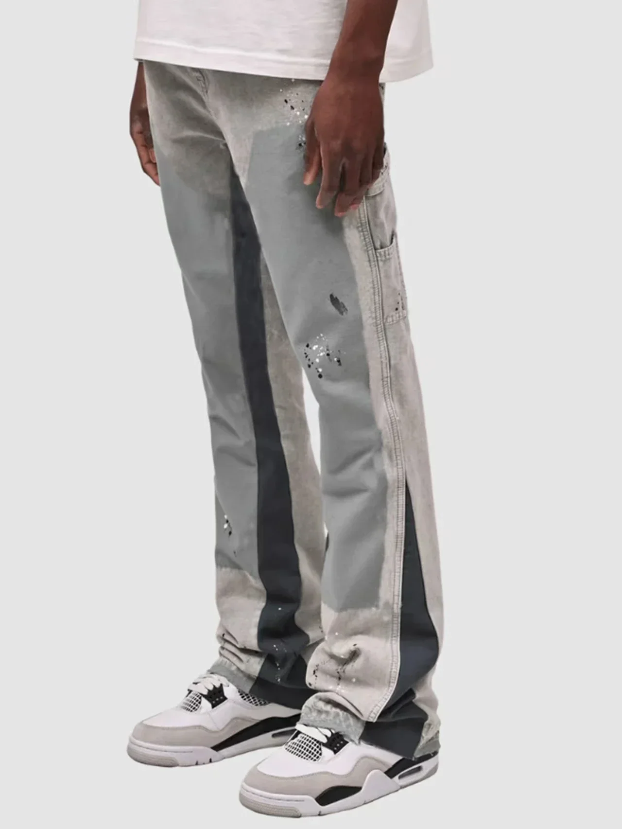 Men's Punk High Street Raw-Edge Skinny Jeans with Micro Trumpet Detail Y2K Low Rise Stretch Floor Length Biker Rock Pants 2025 - Image 6