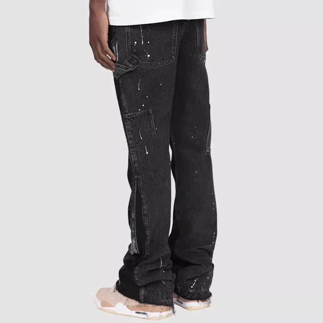 Men's Punk High Street Raw-Edge Skinny Jeans with Micro Trumpet Detail Y2K Low Rise Stretch Floor Length Biker Rock Pants 2025 - Image 7