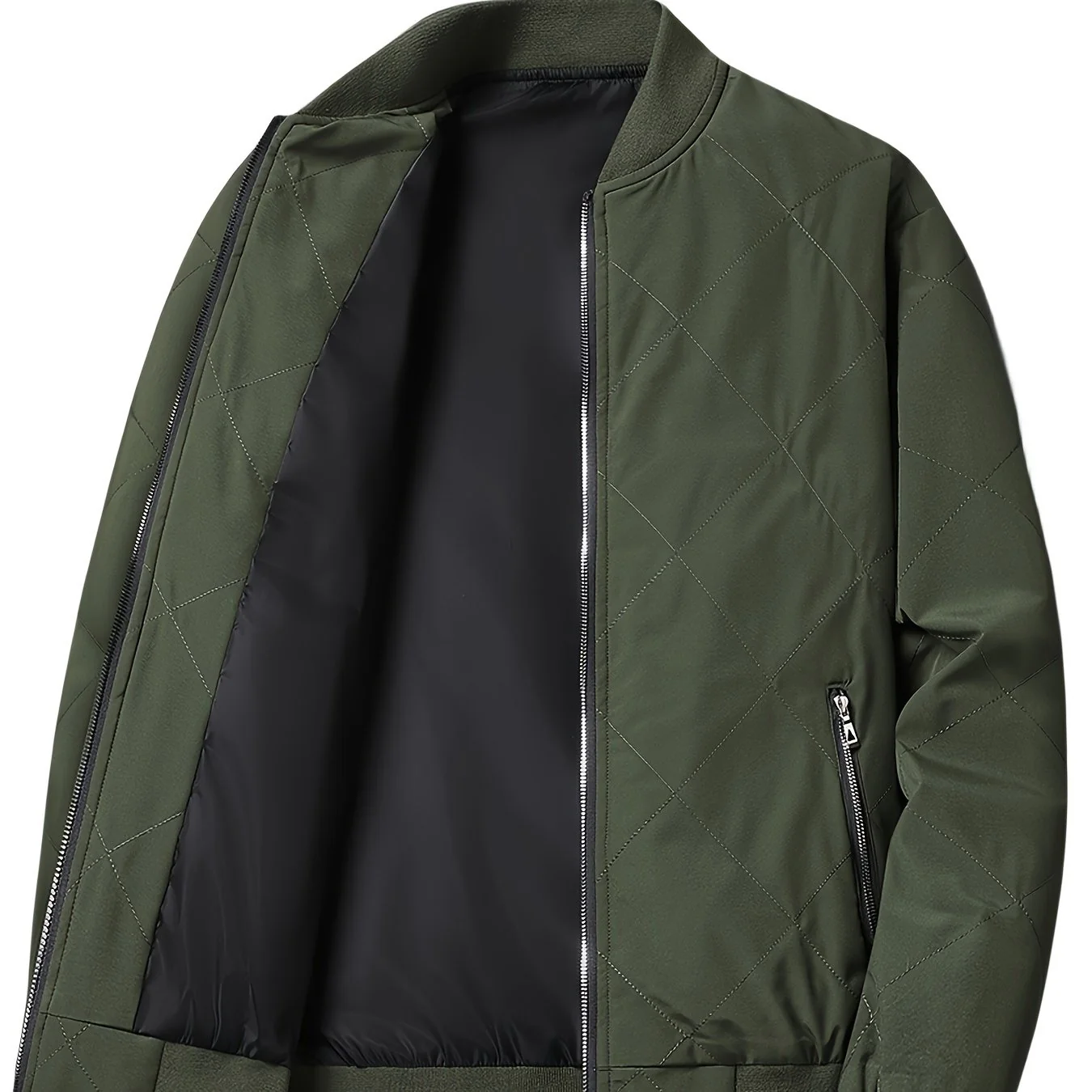 Men's Regular Fit Solid Color Sherpa Lined Varsity Jacket, Casual Fleece Lined Baseball Jacket Coat for Winter Autumn - Image 21