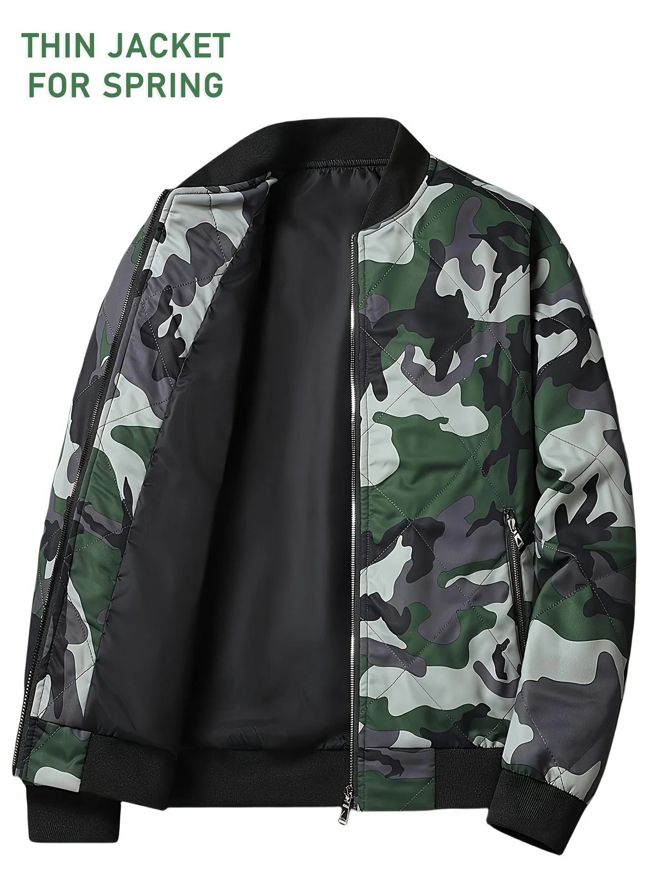 Men's Regular Fit Solid Color Sherpa Lined Varsity Jacket, Casual Fleece Lined Baseball Jacket Coat for Winter Autumn - Image 6