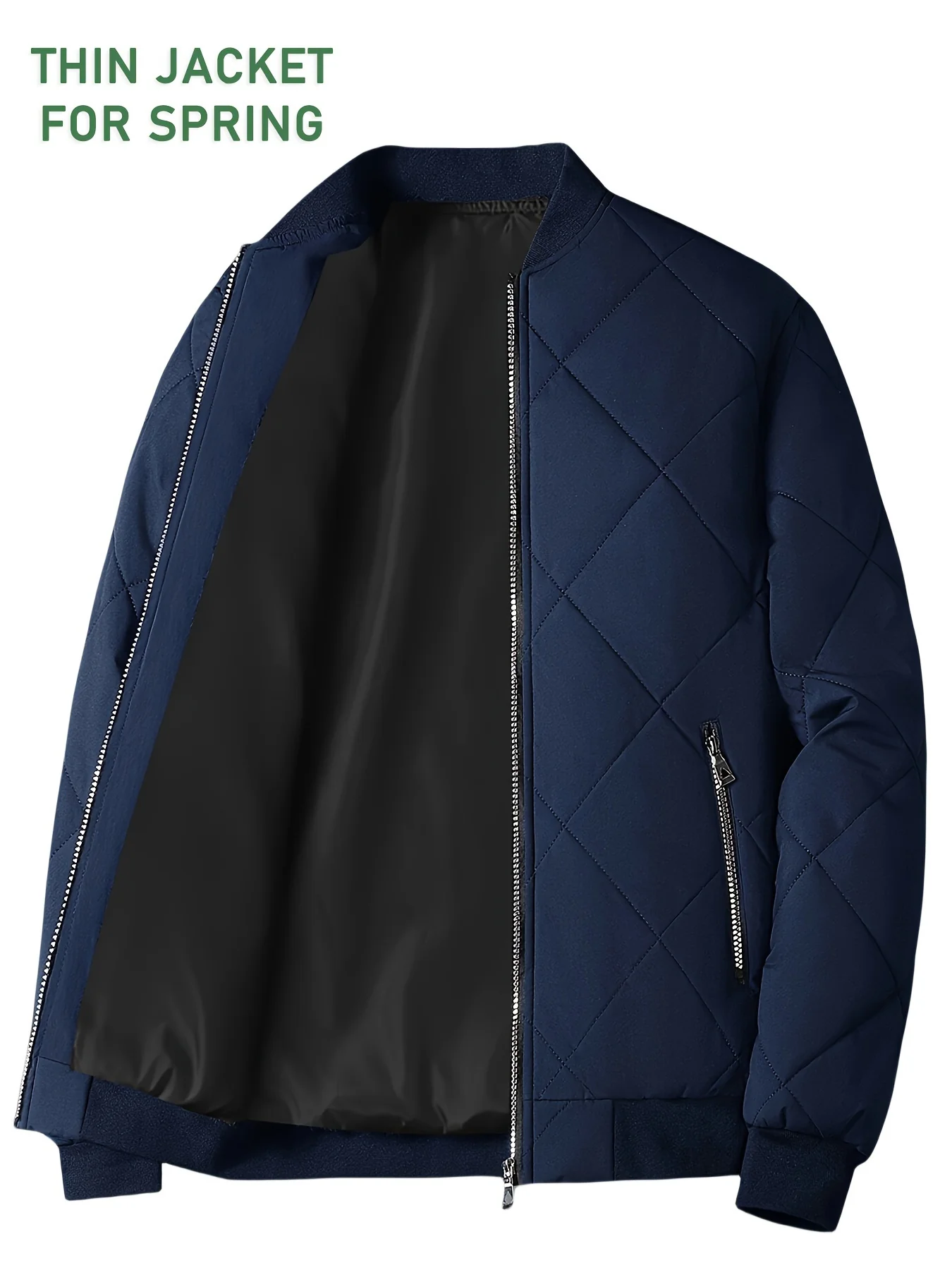 Men's Regular Fit Solid Color Sherpa Lined Varsity Jacket, Casual Fleece Lined Baseball Jacket Coat for Winter Autumn - Image 7