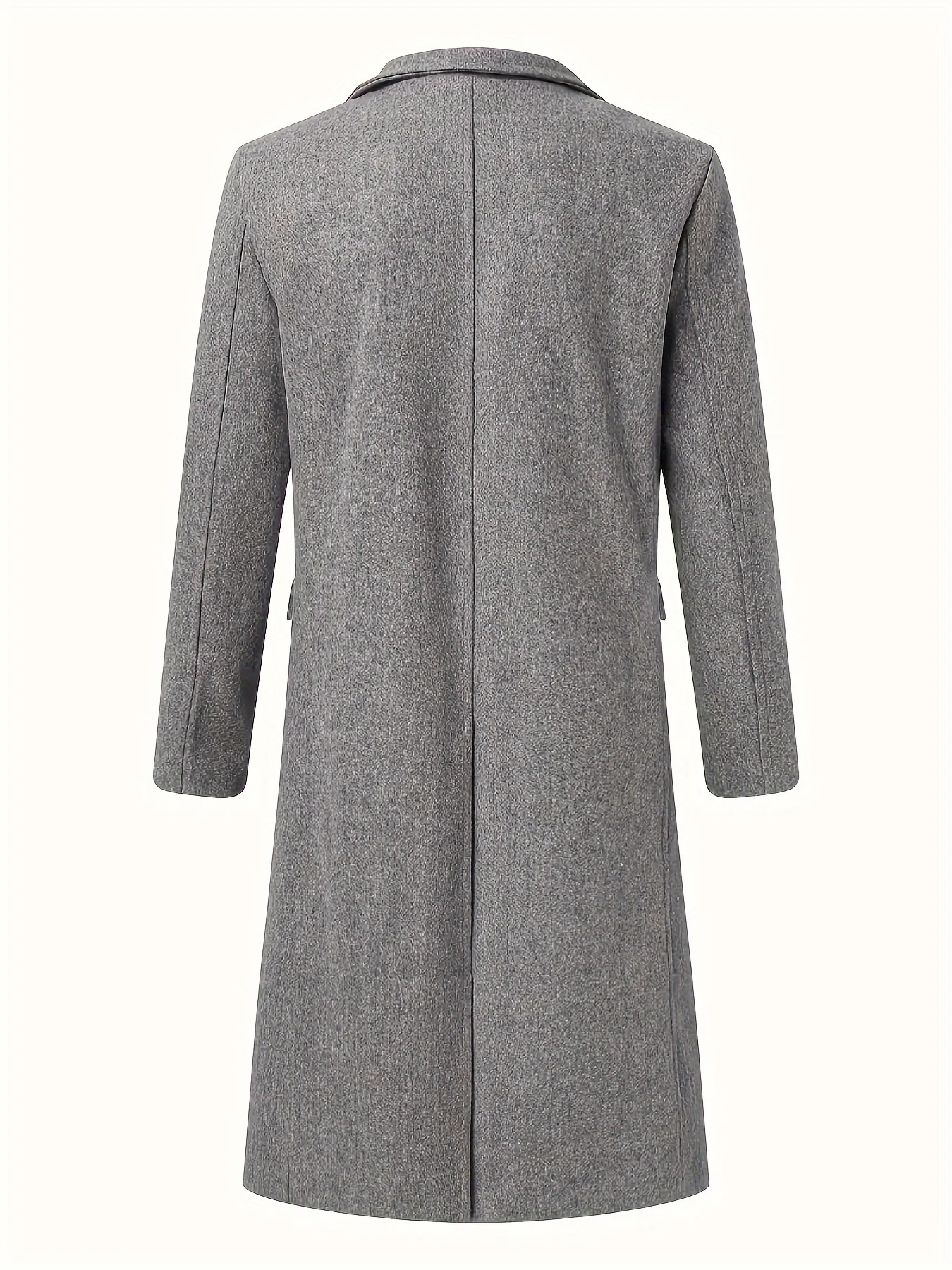 Men's Semi-formal Single Breasted Lapel Elegant Retro Trench Coat for Fall Winter Business - Image 8