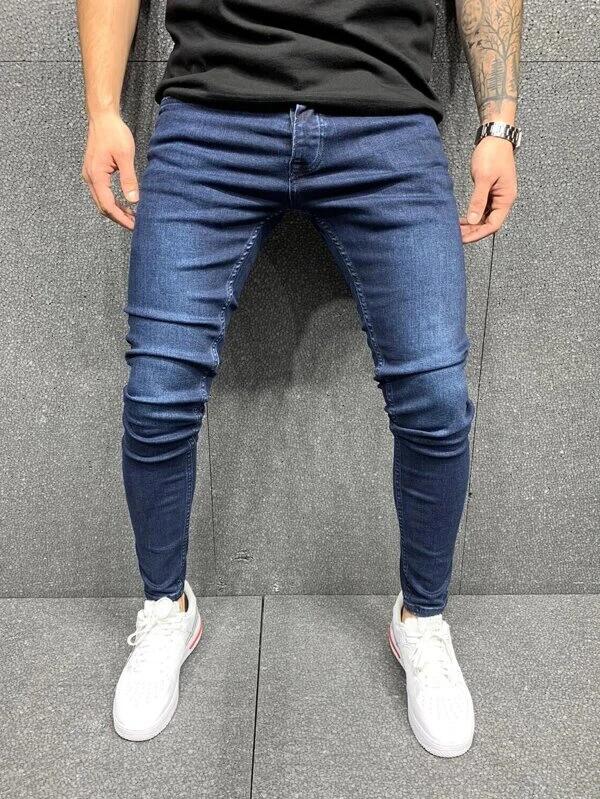 Mens Skinny Blue jeans Popular Scratch Slim Denim Pants Pencil Pants Autumn Street hip-hop denim trousers fashion Men's clothing - Image 3