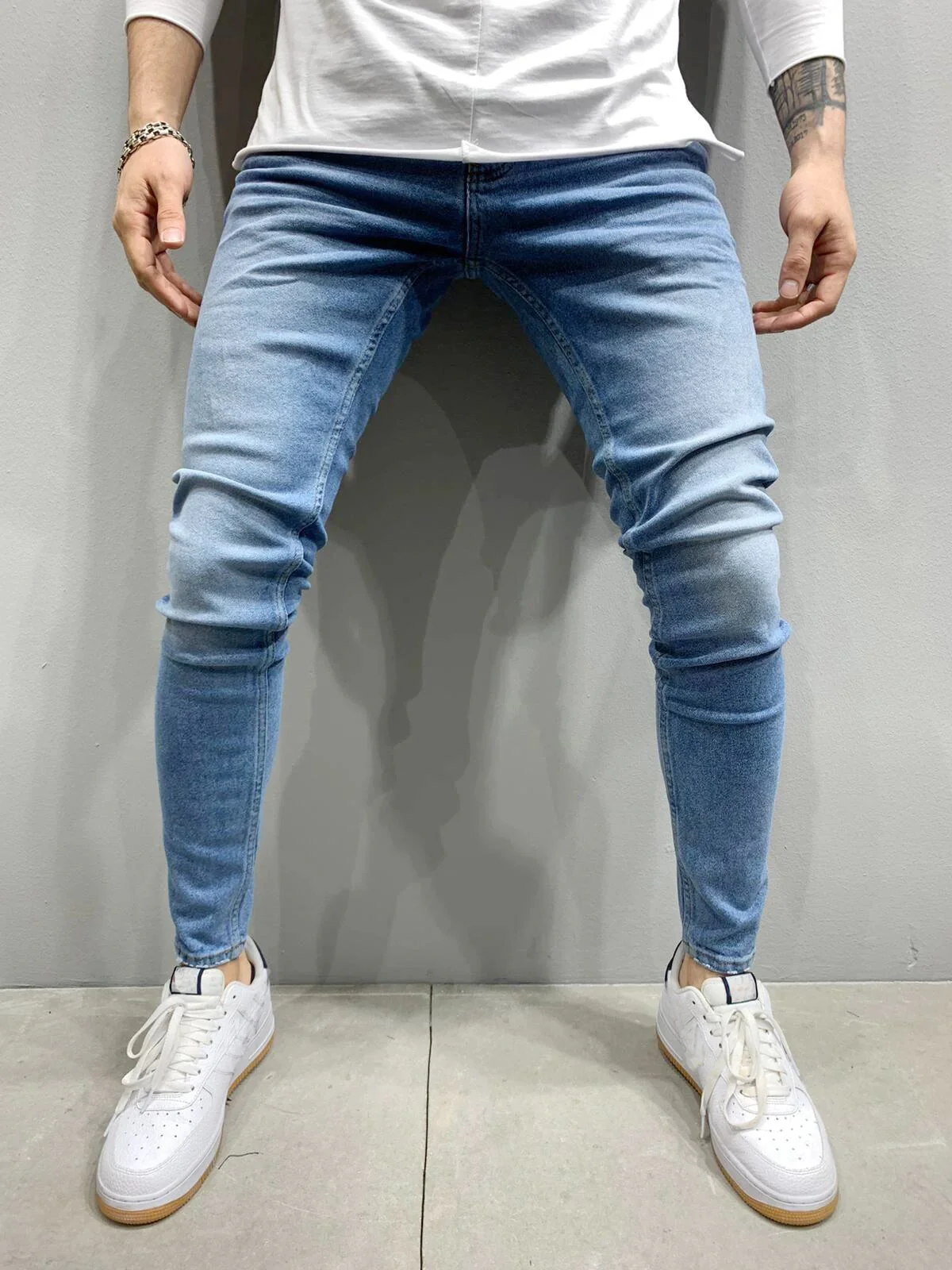 Mens Skinny Blue jeans Popular Scratch Slim Denim Pants Pencil Pants Autumn Street hip-hop denim trousers fashion Men's clothing - Image 8