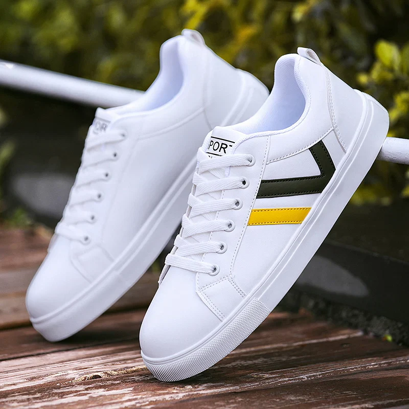 Men's Sneakers Casual Sports Shoes for Men Lightweight PU Leather Breathable Shoe Mens Flat White Tenis Shoes Zapatillas Hombre - Image 11