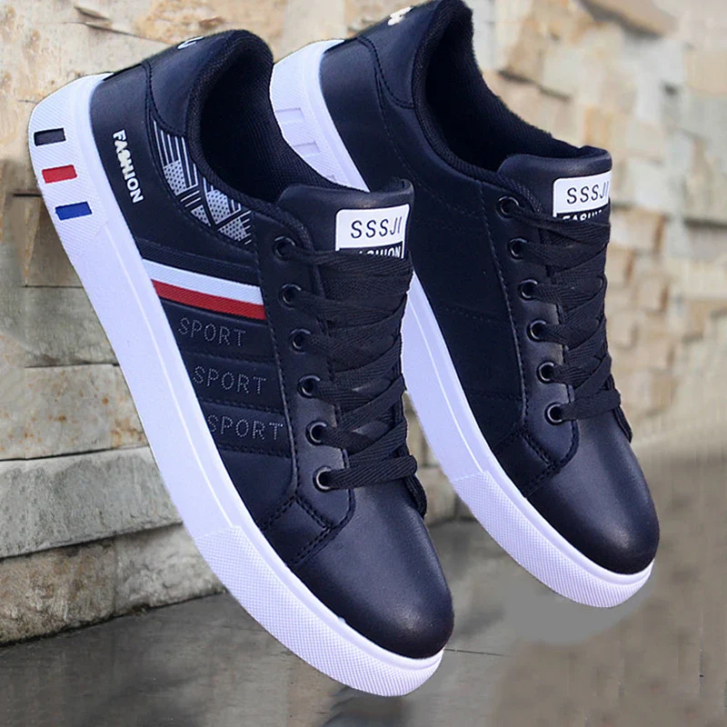 Men's Sneakers Casual Sports Shoes for Men Lightweight PU Leather Breathable Shoe Mens Flat White Tenis Shoes Zapatillas Hombre - Image 8