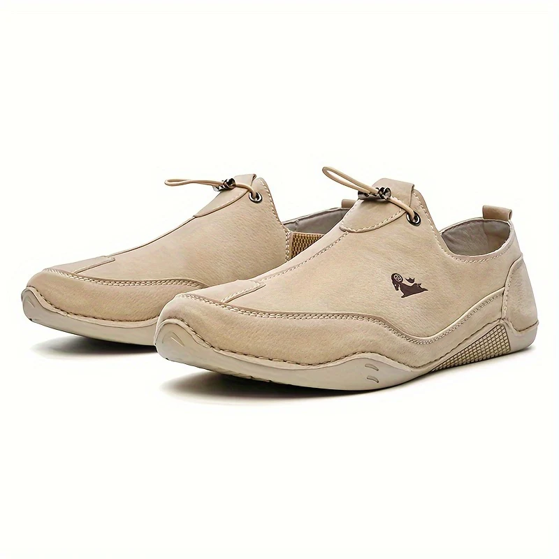 Men's Solid Color Microfiber Upper Walking Shoes, Classic Comfy Non Slip Rubber Sole Adjustable Buckle Shoes, Men's Footwear - Image 4