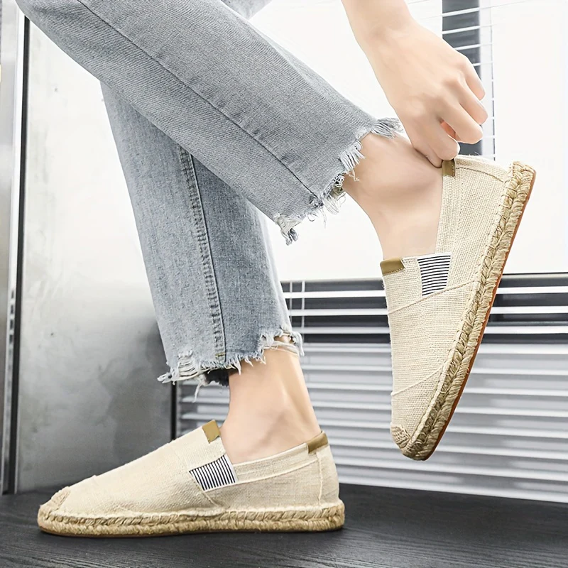 Men's Solid Color Simple Style Breathable Slip On Walking Shoes, Comfy Non Slip Casual Rubber Sole Shoes, Men's Footwear - Image 10