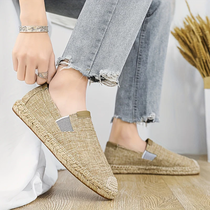 Men's Solid Color Simple Style Breathable Slip On Walking Shoes, Comfy Non Slip Casual Rubber Sole Shoes, Men's Footwear - Image 9