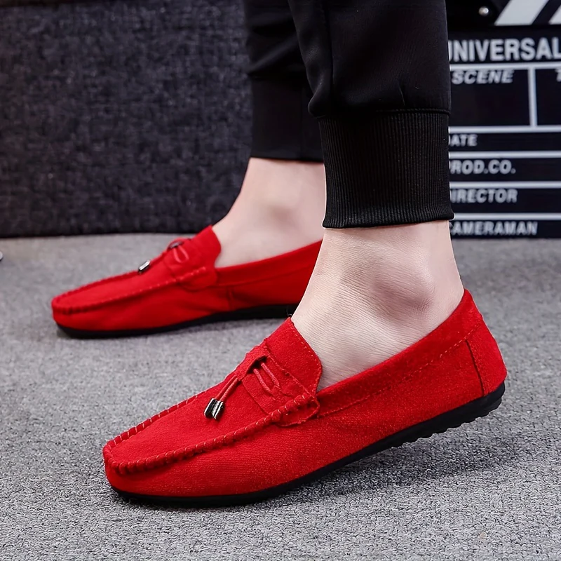 Men's Solid Color Slip On Tassel Loafer Shoes, Comfy Non Slip Casual Durable Rubber Sole Lightweight Walking Shoes, Men's Footwear - Image 10