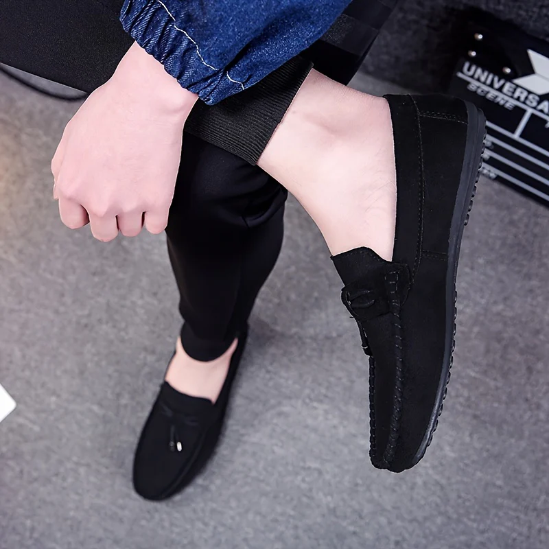 Men's Solid Color Slip On Tassel Loafer Shoes, Comfy Non Slip Casual Durable Rubber Sole Lightweight Walking Shoes, Men's Footwear - Image 3