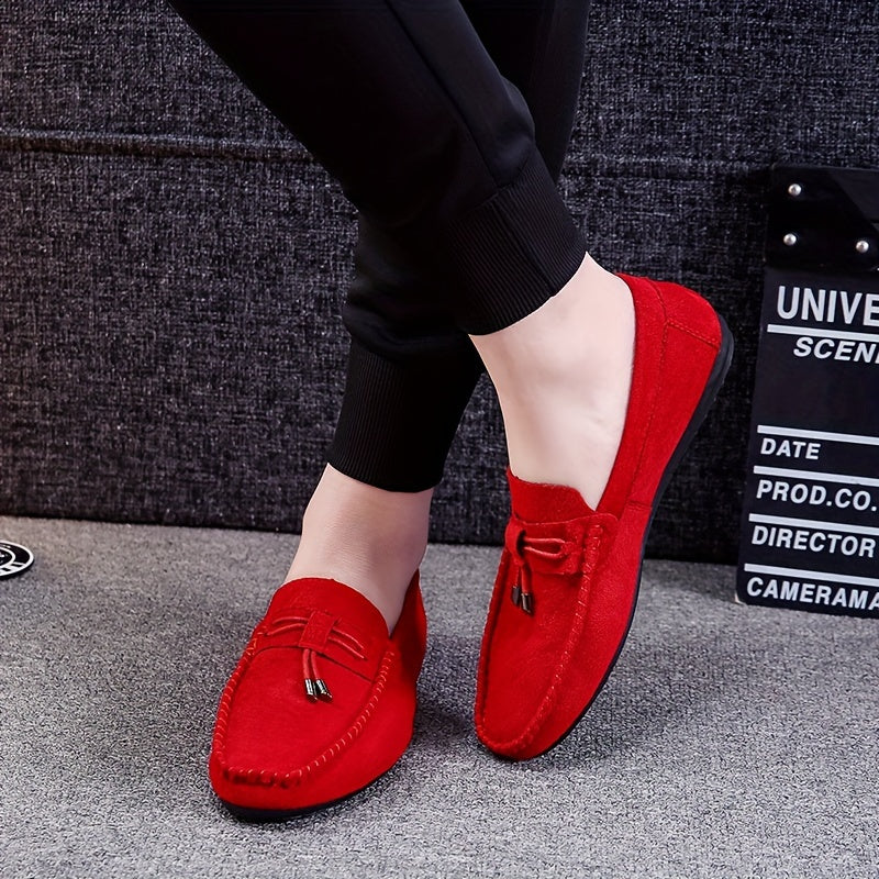 Men's Solid Color Slip On Tassel Loafer Shoes, Comfy Non Slip Casual Durable Rubber Sole Lightweight Walking Shoes, Men's Footwear - Image 8