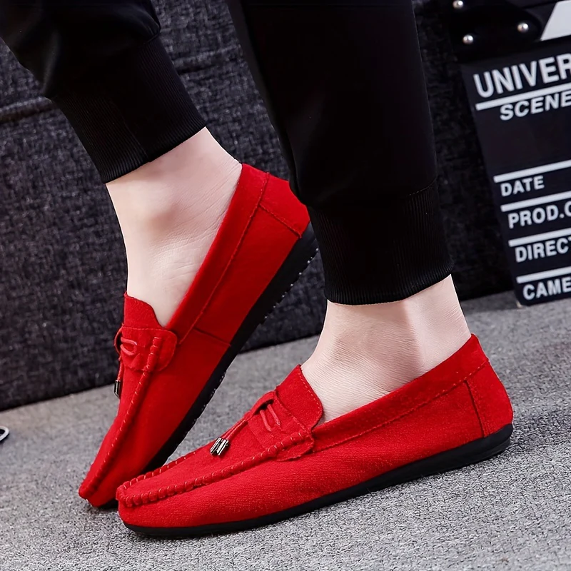 Men's Solid Color Slip On Tassel Loafer Shoes, Comfy Non Slip Casual Durable Rubber Sole Lightweight Walking Shoes, Men's Footwear - Image 9