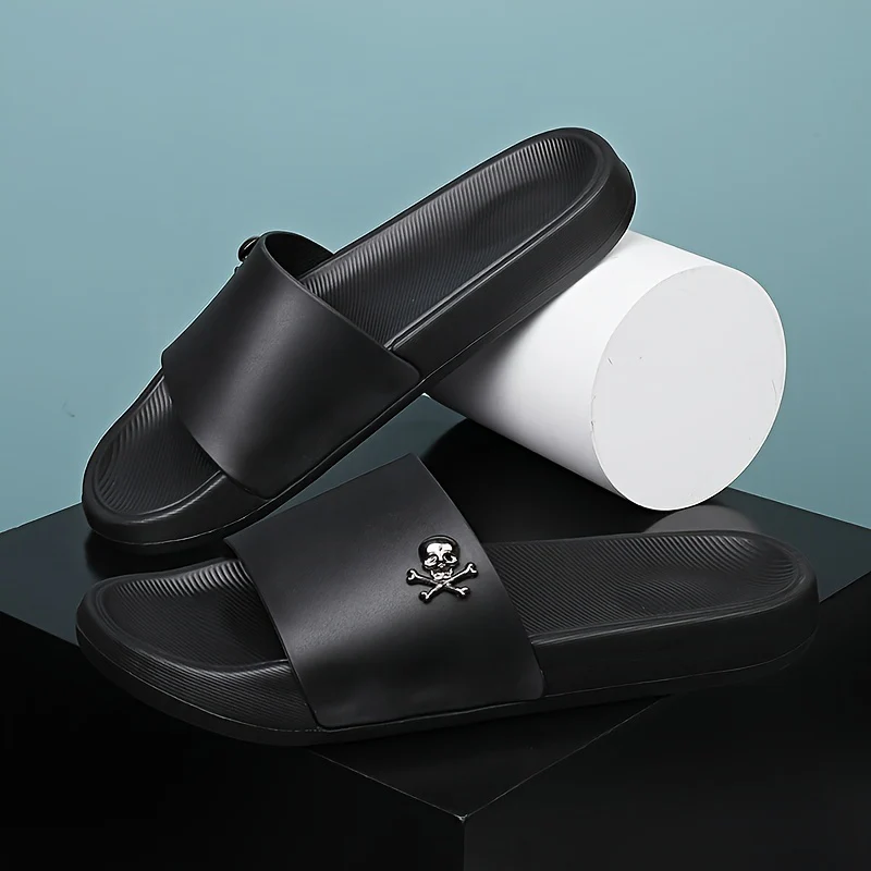 Men's Solid Colour Simple Style Open Toe Breathable Slippers, Comfy Non Slip Casual Soft Sole Slides, Men's Footwear - Image 3