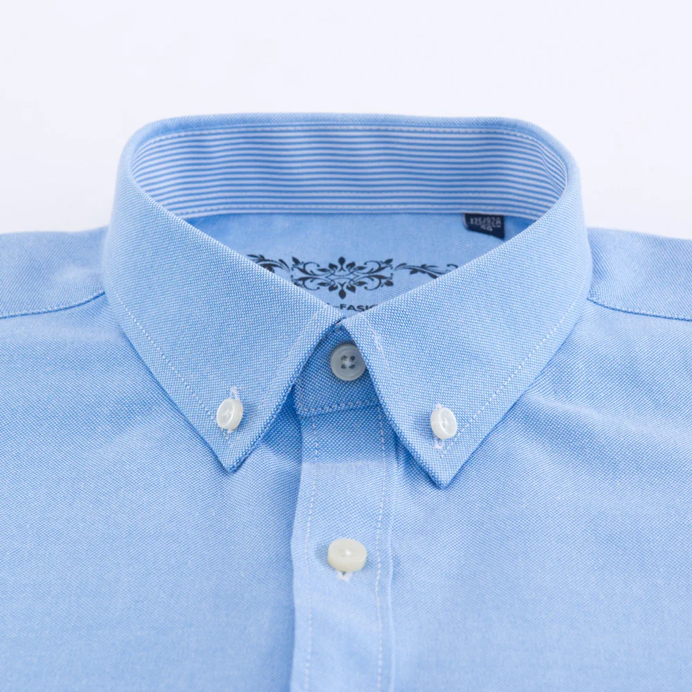 Men's Stylish Cotton Blend Solid Shirt, Formal Breathable Lapel Regular-fit Button Up Long Sleeve Shirt For Business Activities - Image 2