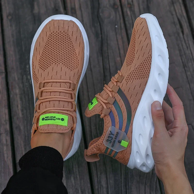 Men's Summer Breathable Mesh Shoes Lightweight Non Slip Knit Running Sneakers Trendy Aesthetic Focused Jogging Basketball Shoes - Image 11