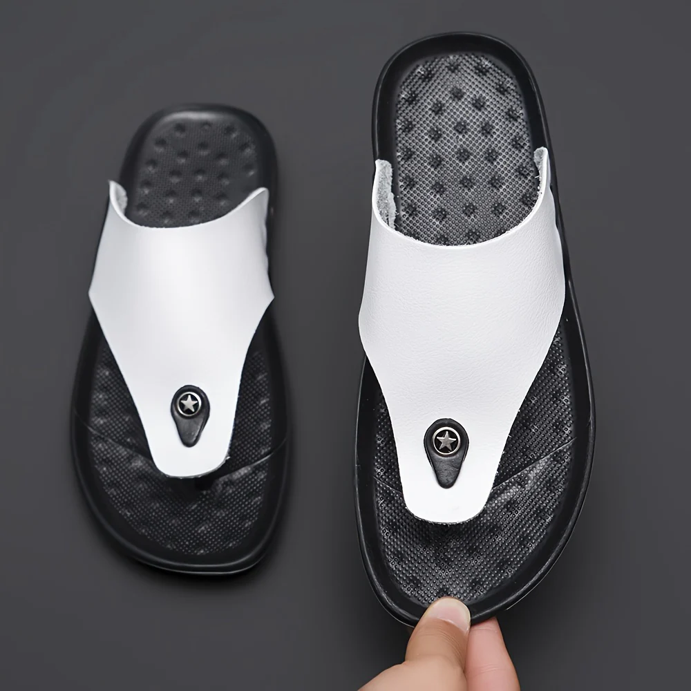 Men's Thong Sandals, Casual Lightweight Flip-flops Shoes Toe Post Sandals For Indoor Outdoor Walking, Beach Shoes For Spring And Summer - Image 4
