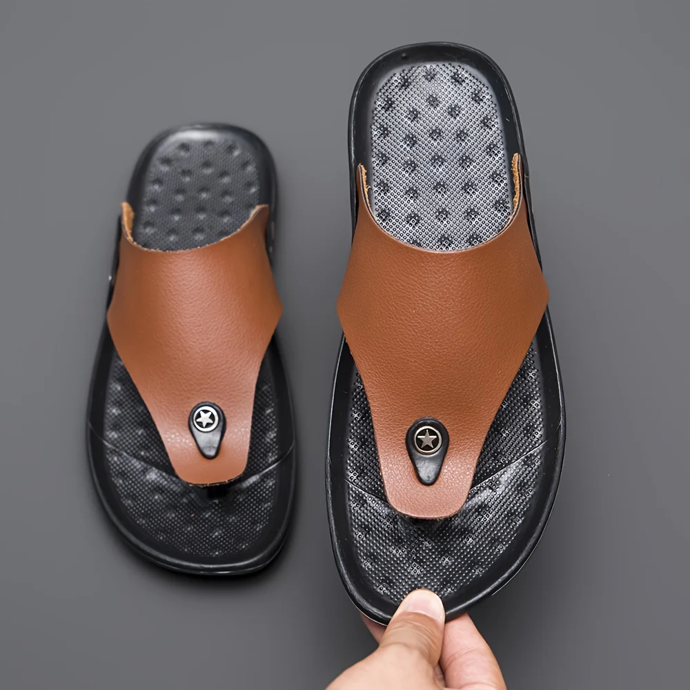 Men's Thong Sandals, Casual Lightweight Flip-flops Shoes Toe Post Sandals For Indoor Outdoor Walking, Beach Shoes For Spring And Summer - Image 5