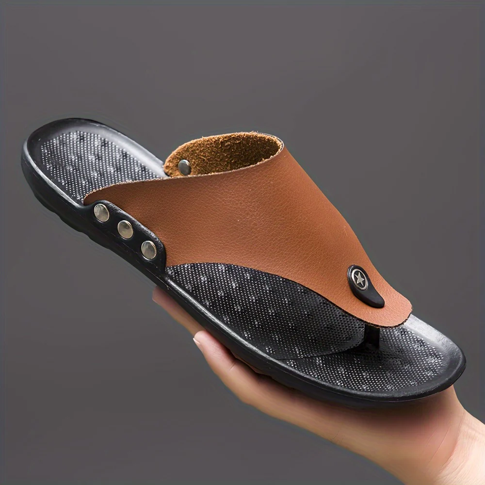 Men's Thong Sandals, Casual Lightweight Flip-flops Shoes Toe Post Sandals For Indoor Outdoor Walking, Beach Shoes For Spring And Summer - Image 9