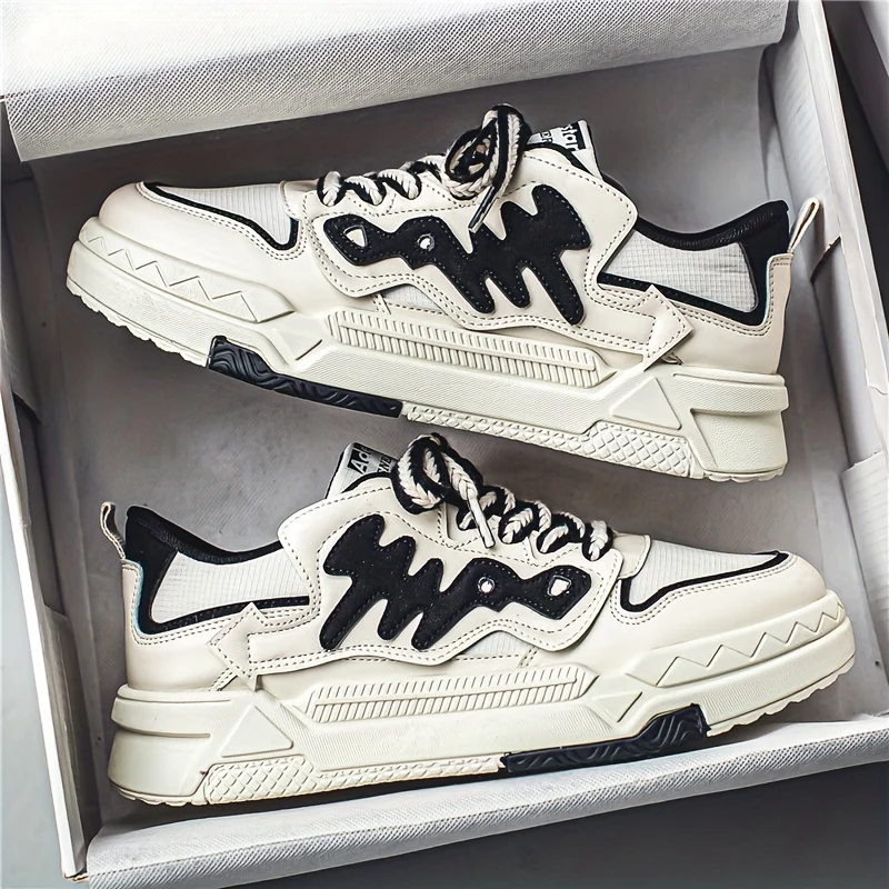 Men's Trendy Alphabets Decor Skate Shoes, Fashionable Non-Slip Sneakers, Men's Footwear - Image 2