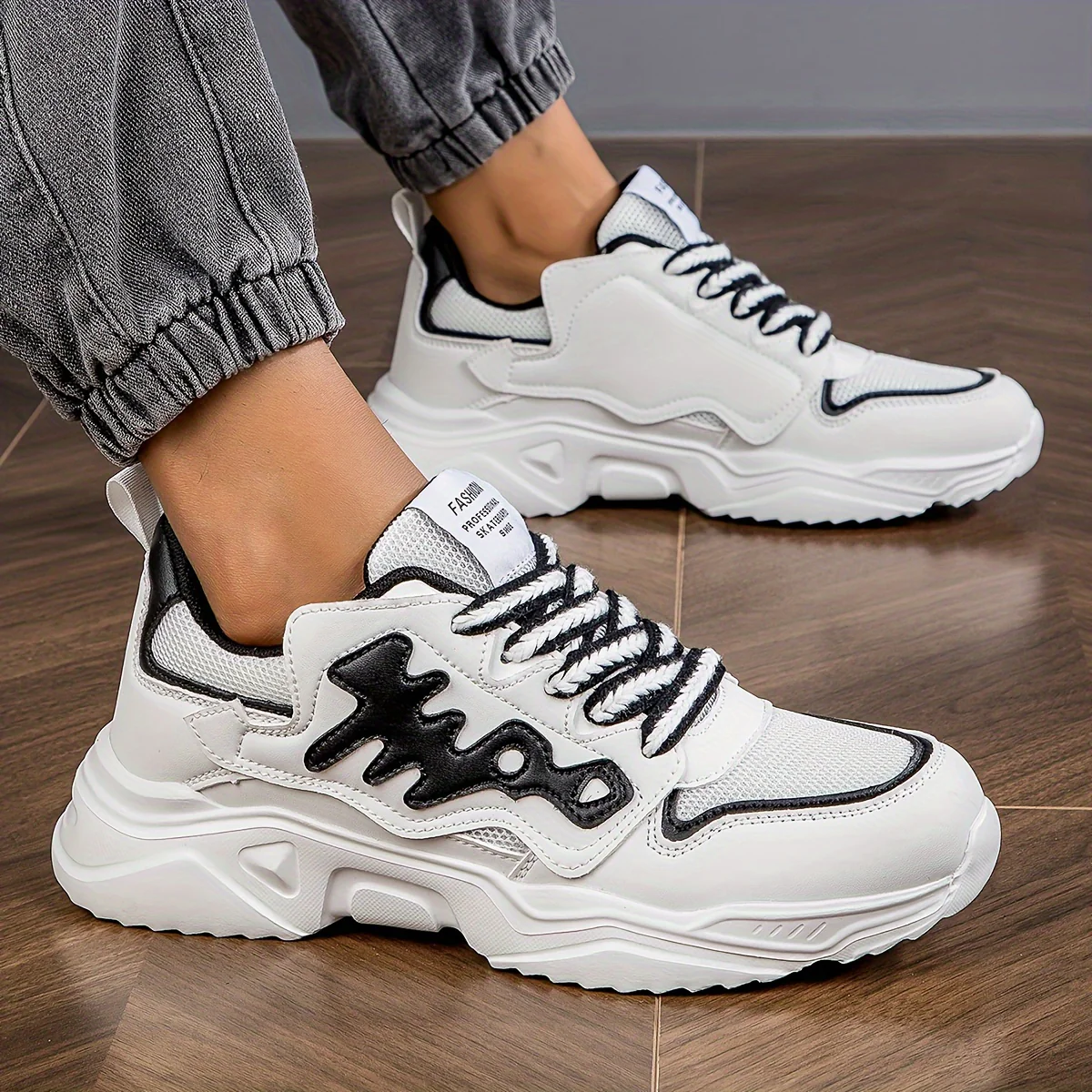 Men's Trendy Alphabets Decor Skate Shoes, Fashionable Non-Slip Sneakers, Men's Footwear - Image 34