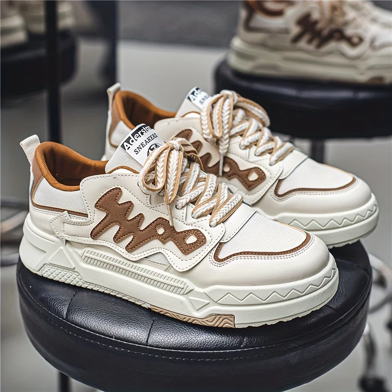 Men's Trendy Alphabets Decor Skate Shoes, Fashionable Non-Slip Sneakers, Men's Footwear - Image 4