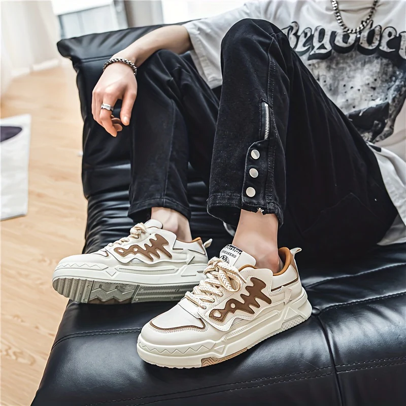 Men's Trendy Alphabets Decor Skate Shoes, Fashionable Non-Slip Sneakers, Men's Footwear - Image 8