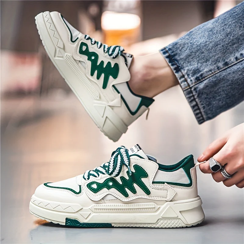 Men's Trendy Alphabets Decor Skate Shoes, Fashionable Non-Slip Sneakers, Men's Footwear - Image 9
