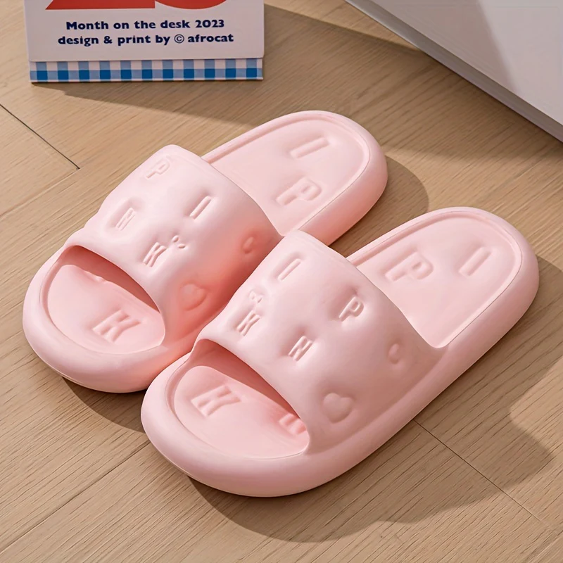 Men's Trendy Letter Print Open Toe Breathable Slippers, Comfy Non Slip Casual Soft Sole EVA Slides, Men's Footwear - Image 10