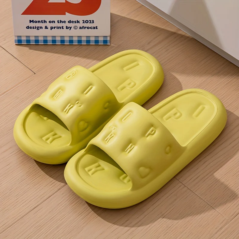 Men's Trendy Letter Print Open Toe Breathable Slippers, Comfy Non Slip Casual Soft Sole EVA Slides, Men's Footwear - Image 11
