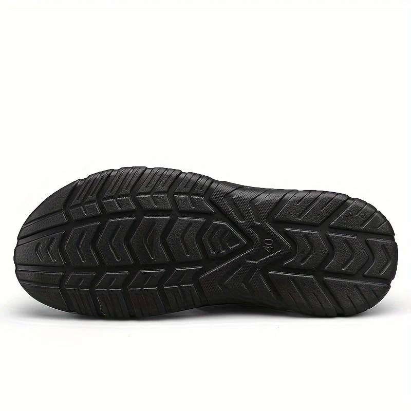 Men's Trendy Open Toe Breathable Split Cow Leather Upper Slippers, Comfy Non Slip Casual Rubber Sole Slides, Men's Footwear - Image 3