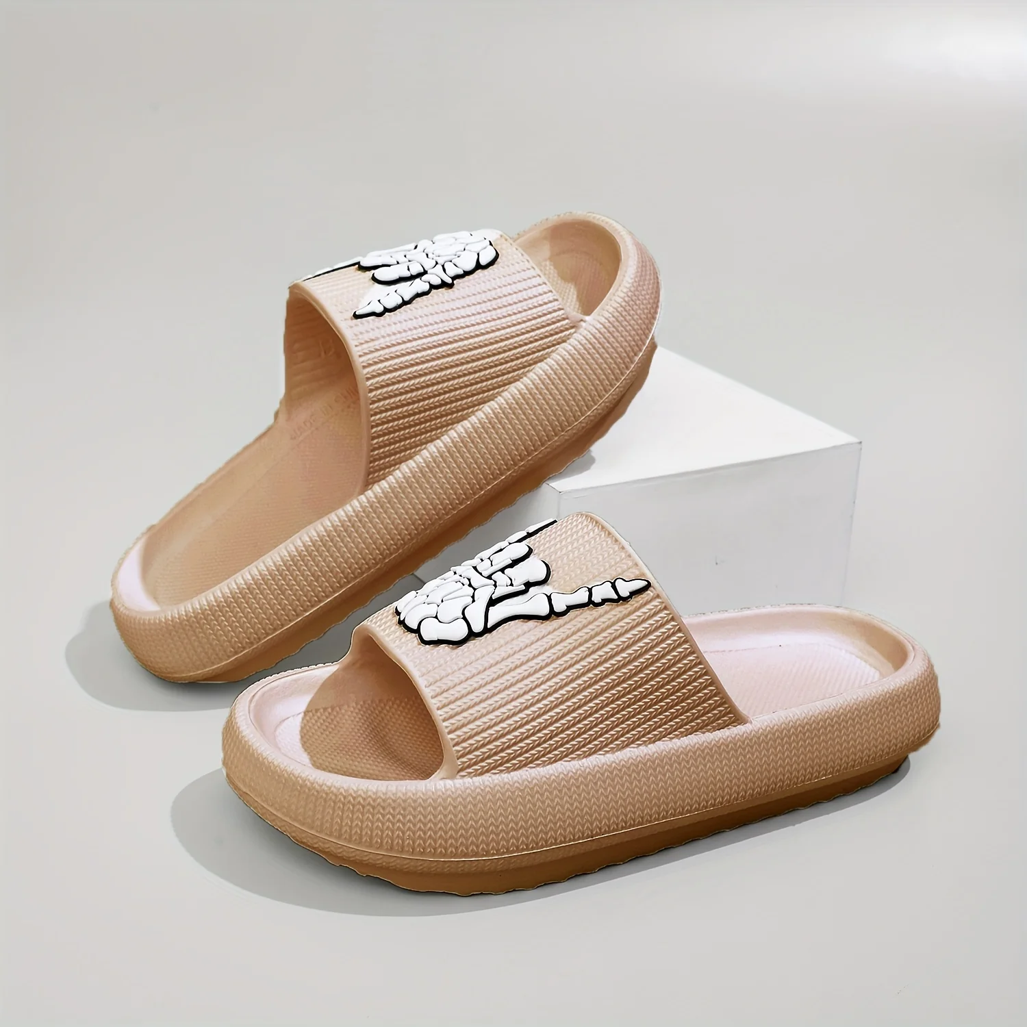 Men's Trendy Rock & Roll Gesture Pattern Open Toe Breathable Chunky Slippers, Comfy Non Slip Anti Odor EVA Slides, Men's Footwear - Image 12