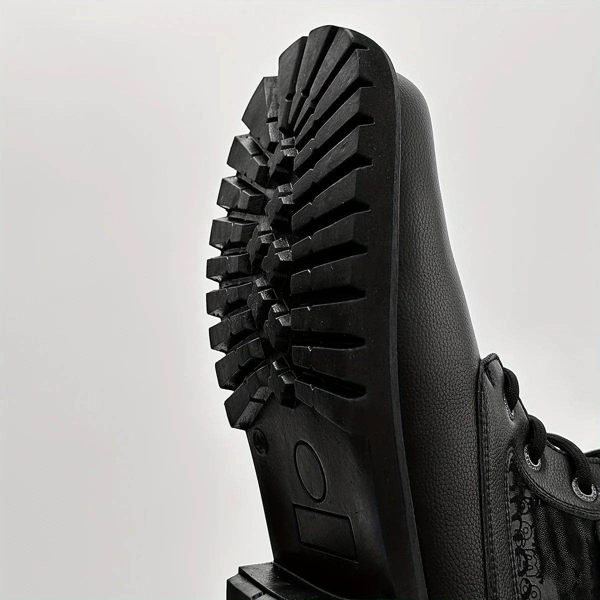 Men's Trendy Solid Colour High Top Lace Up Boots, Comfy Non Slip Durable Rubber Sole Shoes For Men's Outdoor Activities, Men's Footwear - Image 5