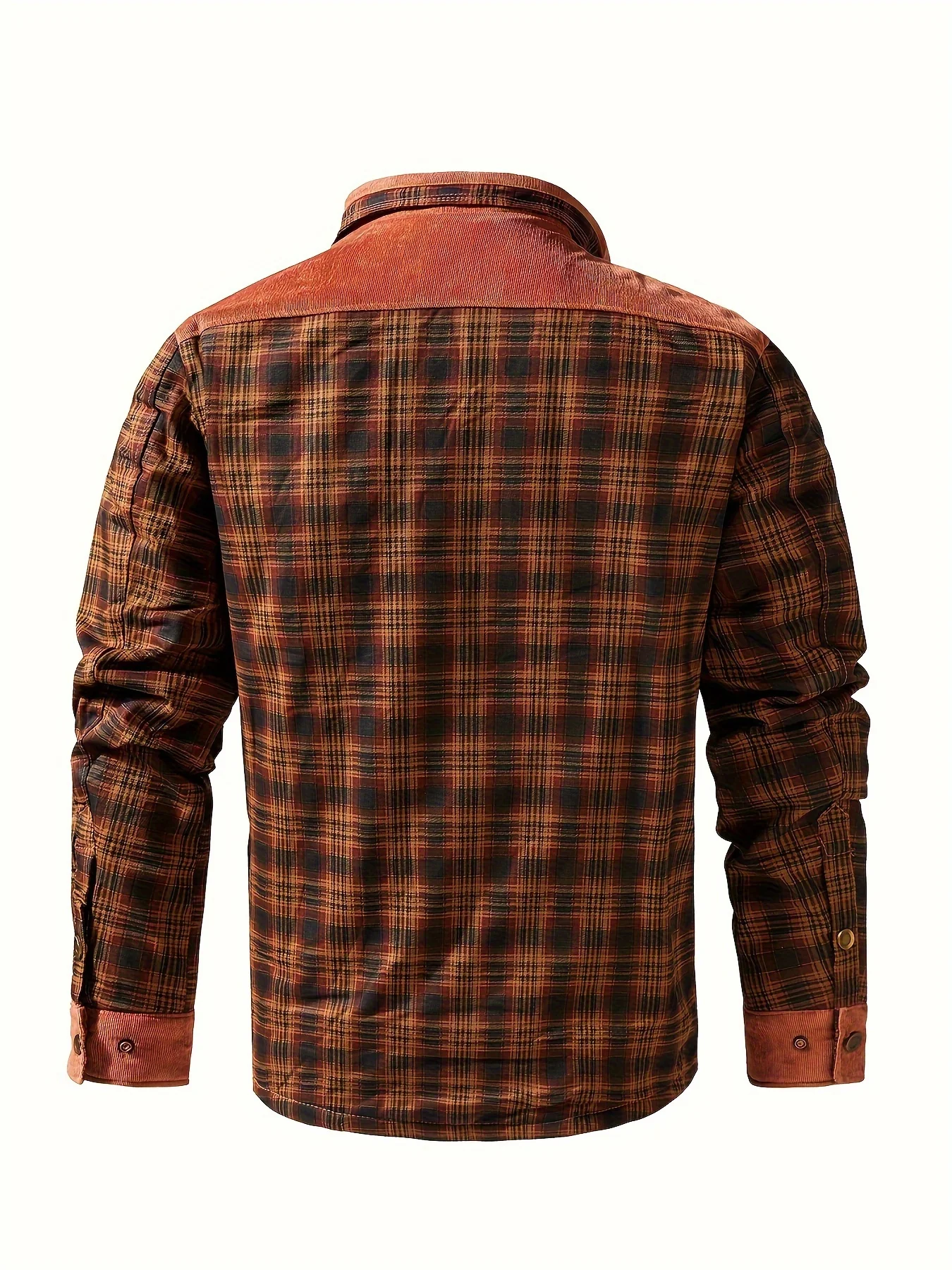 Men's Trendy Thermal Cotton Jacket, Mature Stylish Lapel Button Up Coat For Winter Outdoor Events - Image 7