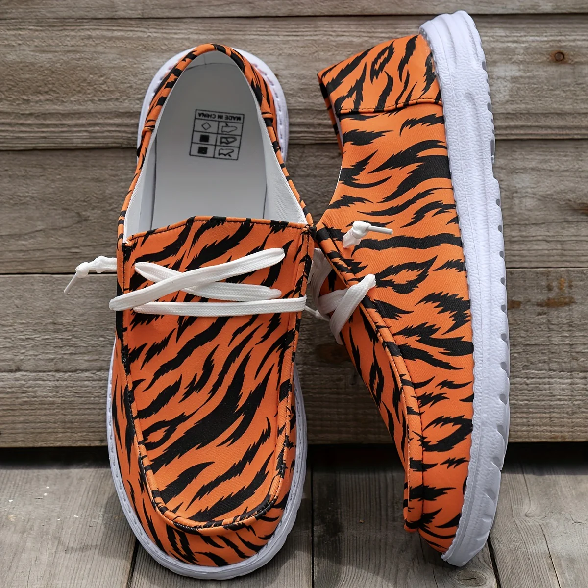 Men's Trendy Tiger Stripes Slip On Loafer Shoes, Comfy Non Slip Breathable EVA Sole Durable Walking Shoes, Men's Footwear - Image 5