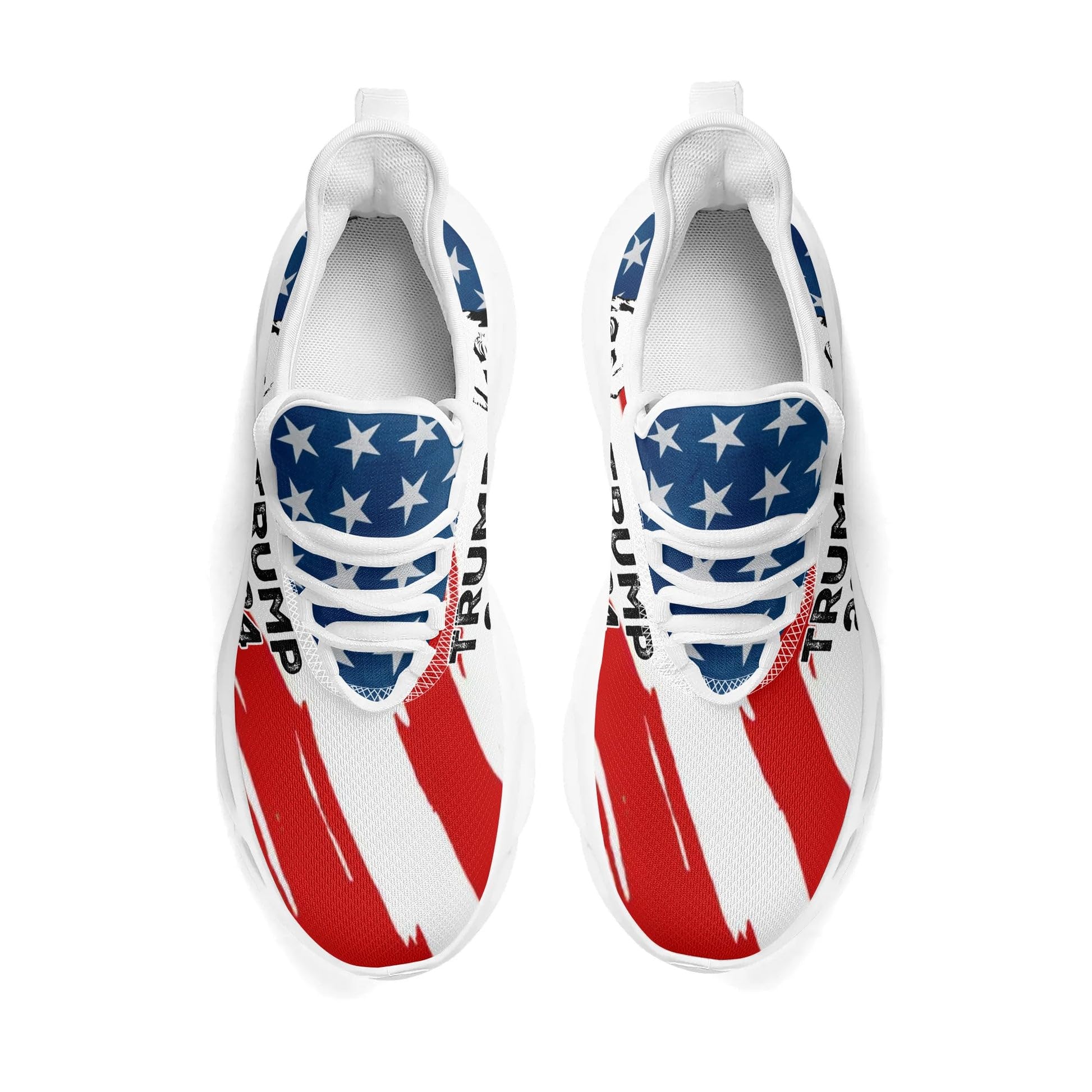 Men's Trump 2024 Shoes Sneakers, Trump Support Shoes, Trump 2024 Shoes for Men, Trump 2024 Shoes Running Sneaker Men for Trump Support, American Flag Trump Shoes White - Image 7