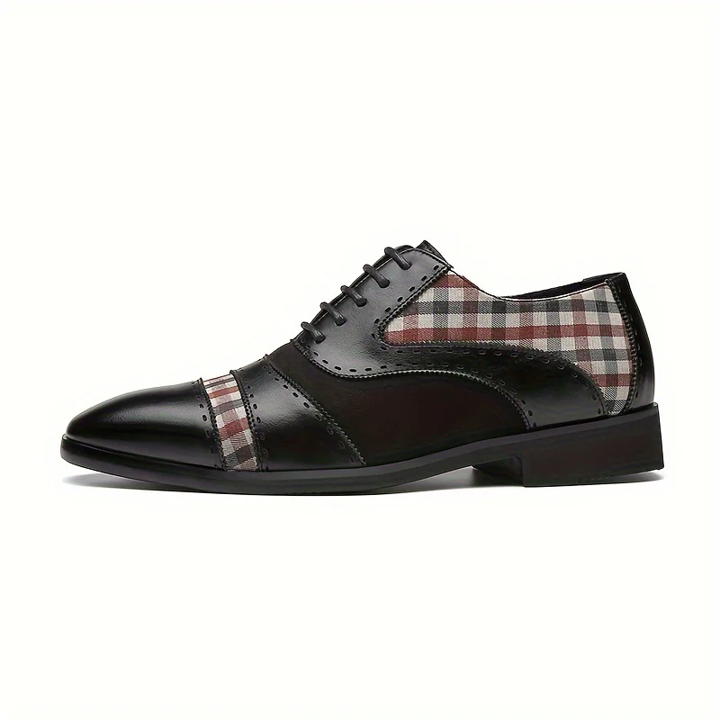 Men's Vintage Elegant Cap Toe Oxford Shoes, Comfy Non Slip Durable Rubber Sole Lace Up Formal Shoes, Men's Footwear - Image 10