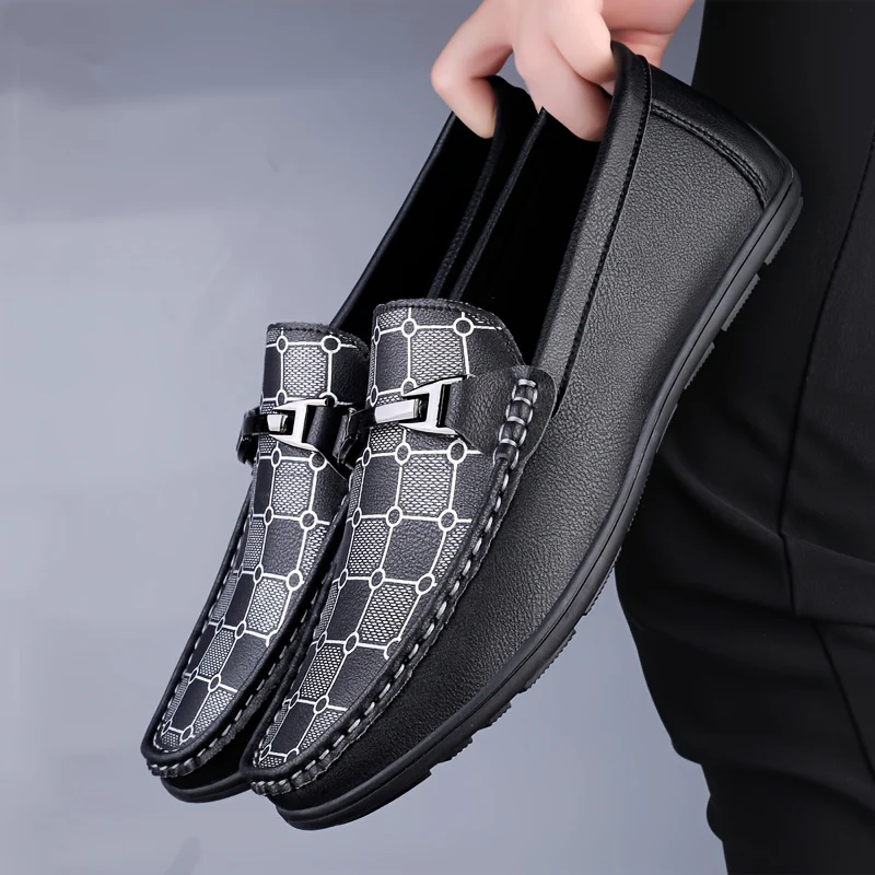 Men's Vintage Slip On Microfiber Upper Loafer Shoes, Comfy Non Slip Durable Rubber Sole Casual Walking Shoes, Men's Footwear - Image 2