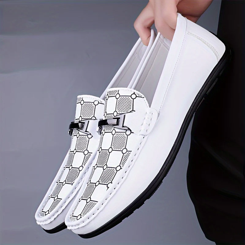 Men's Vintage Slip On Microfiber Upper Loafer Shoes, Comfy Non Slip Durable Rubber Sole Casual Walking Shoes, Men's Footwear - Image 3