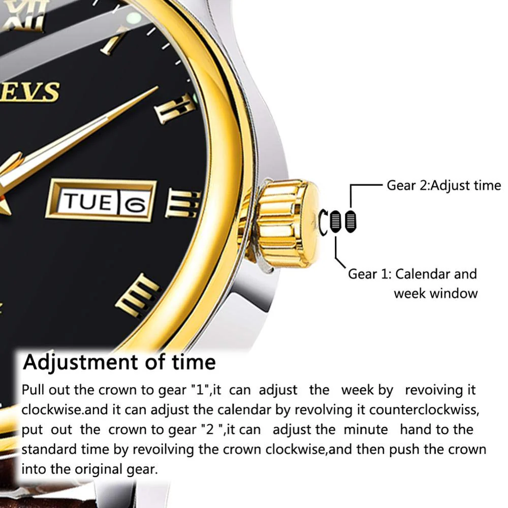 Mens Watches with Day and Date,Mens Dress Wrist Watch Casual Classic Stainless Steel Quartz Watch,Roman Numeral Watches for Men Black Calendar Wristwatch for Man,Mens Luminous Watch,Black Dial Watch - Image 4